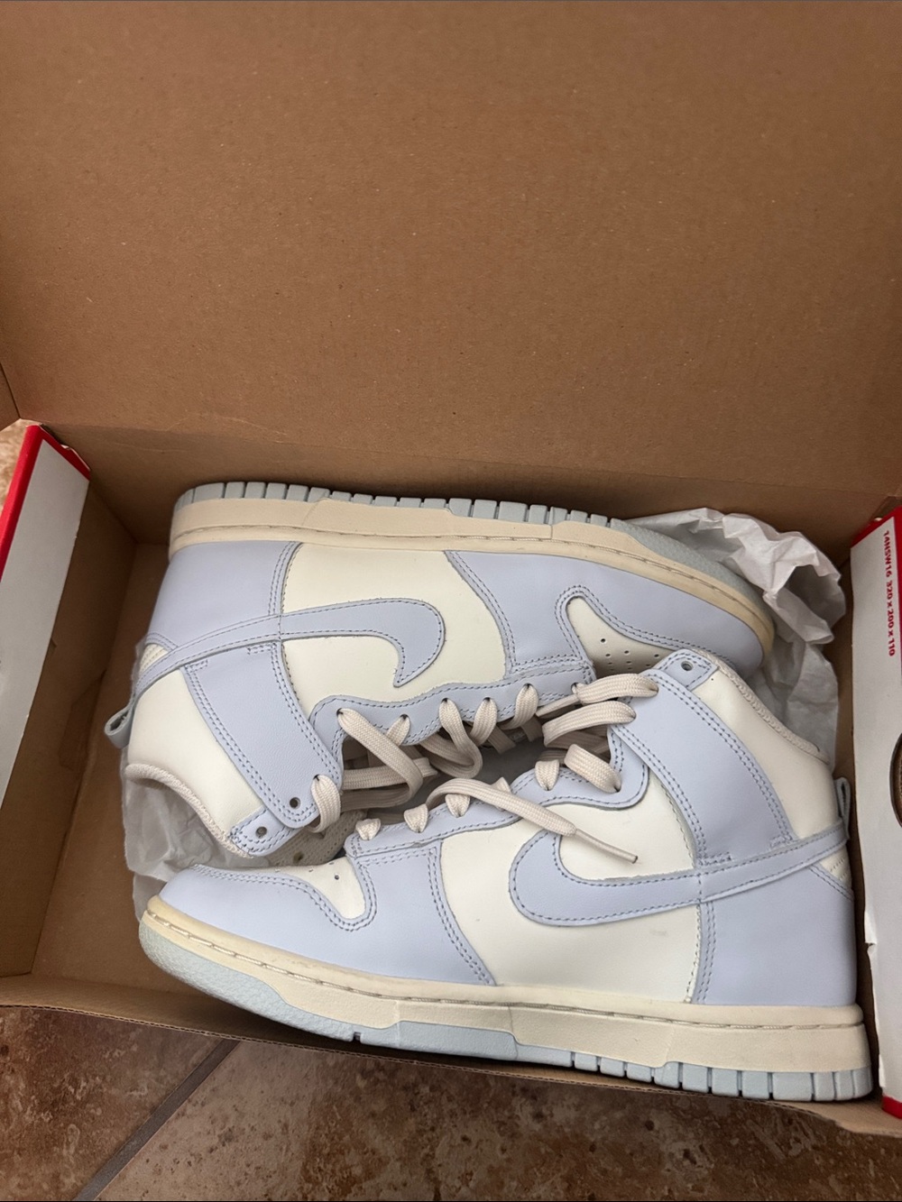 Nike Kids High-Top Sneakers in Light Blue and White